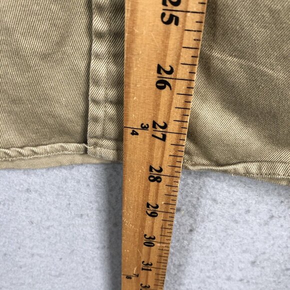 Vintage WWII Uniform Shirt Mens XS Khaki Long Sleeve Red Four Leaf Clover Patch - Picture 4 of 16